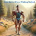 Panoramic image in a Pixar-style animation of a character with a classic bodybuilder physique, reminiscent of the one seen in similar to Steve Reeves. The character is walking down a natural trail, dressed in vintage athletic wear that matches the era. He should be presented with a balanced muscular build, not overly exaggerated, highlighting the aesthetics of the classic era of bodybuilding. The surrounding environment should be a peaceful, natural setting with elements like trees, a path, and soft, natural lighting to give a serene and timeless feel to the image. https://www.personaltrainerifbb.com/